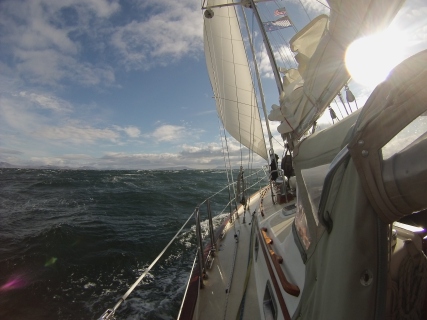 leaving Pavlof Bay for >40 knots of wind